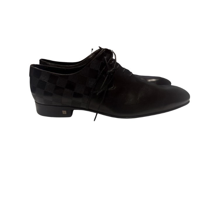 Louis Vuitton Damier Infini Black Leather Dress Shoes Size 9 Men's