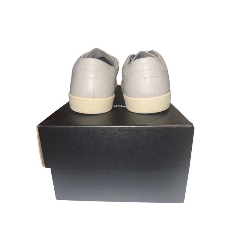 Saint Laurent SL/01 Dark Gray Leather Low Top Sneakers Size 43