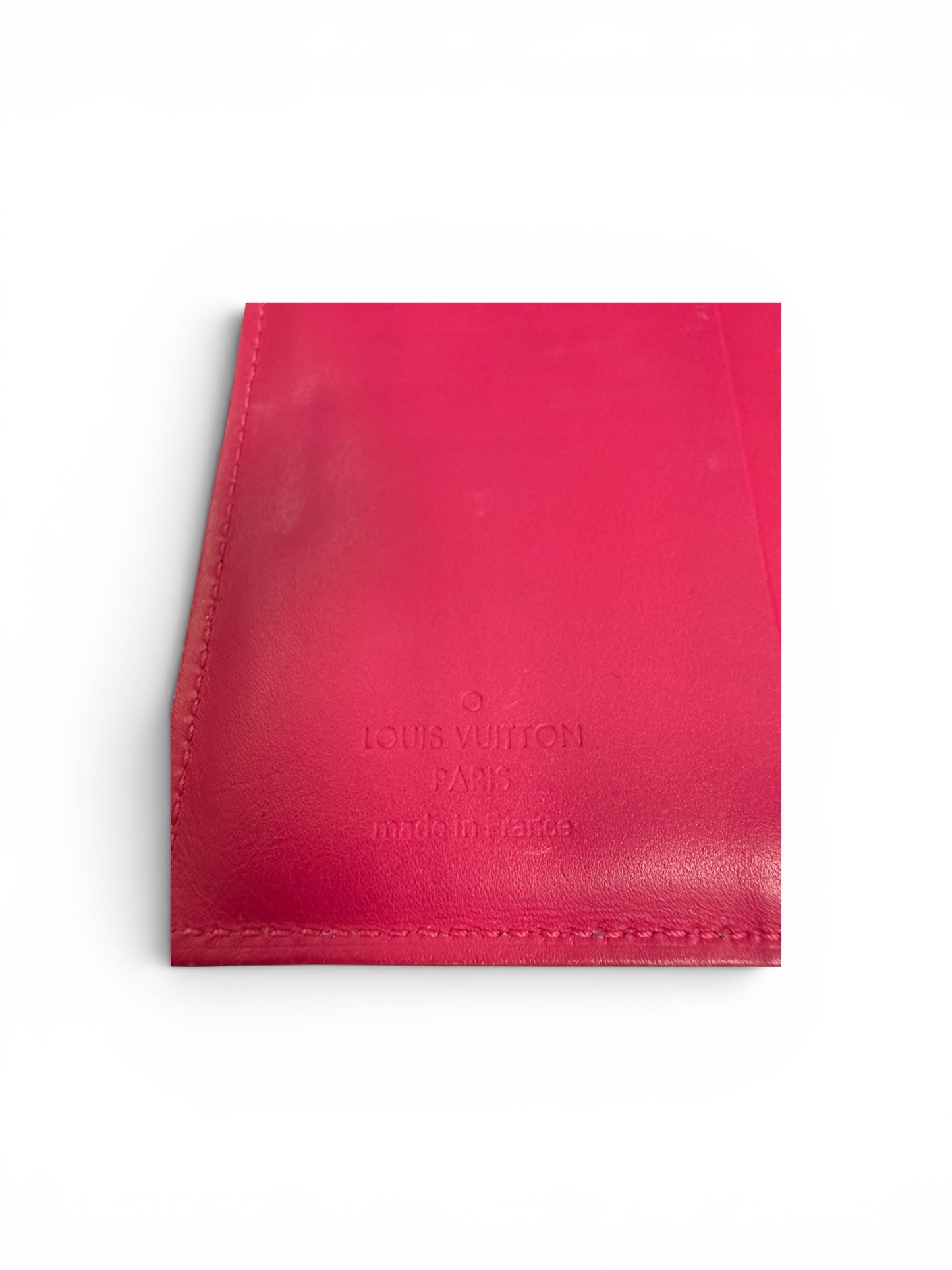 Louis Vuitton Monogram Vernis Small Ring Agenda Cover Pink Patent Leather
