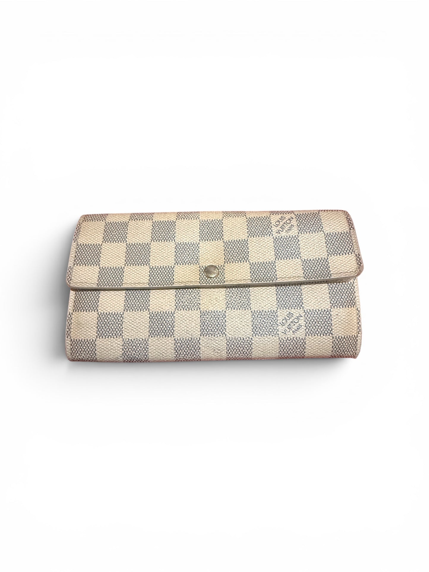 Louis Vuitton Damier Azur Sarah Wallet White & Blue Check