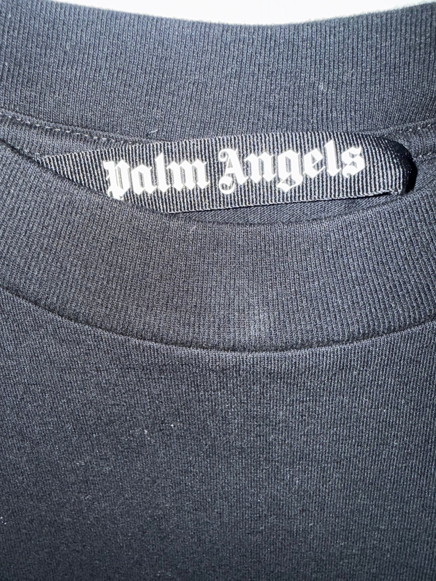 Palm Angels Black Star Logo T-Shirt Men’s Designer Graphic Tee Short Sleeve Size Large