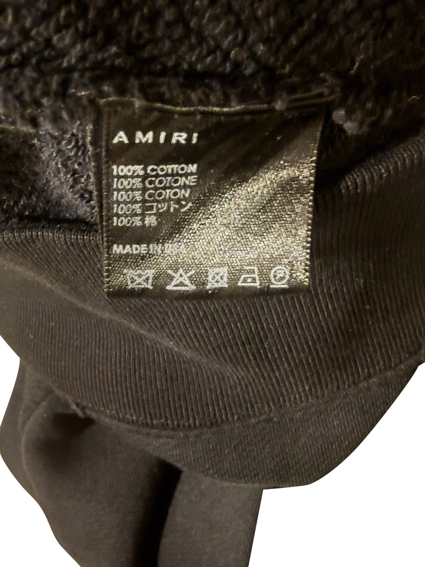 AMIRI Arch Logo Bandana Print Hoodie Black Pullover Sweatshirt Size Large