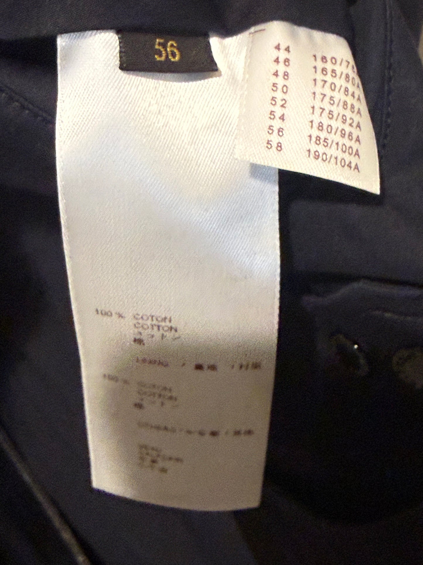 Louis Vuitton Multi-Pocket Utility Vest – Navy, Ribbed Collar, Zip Closure Size 56