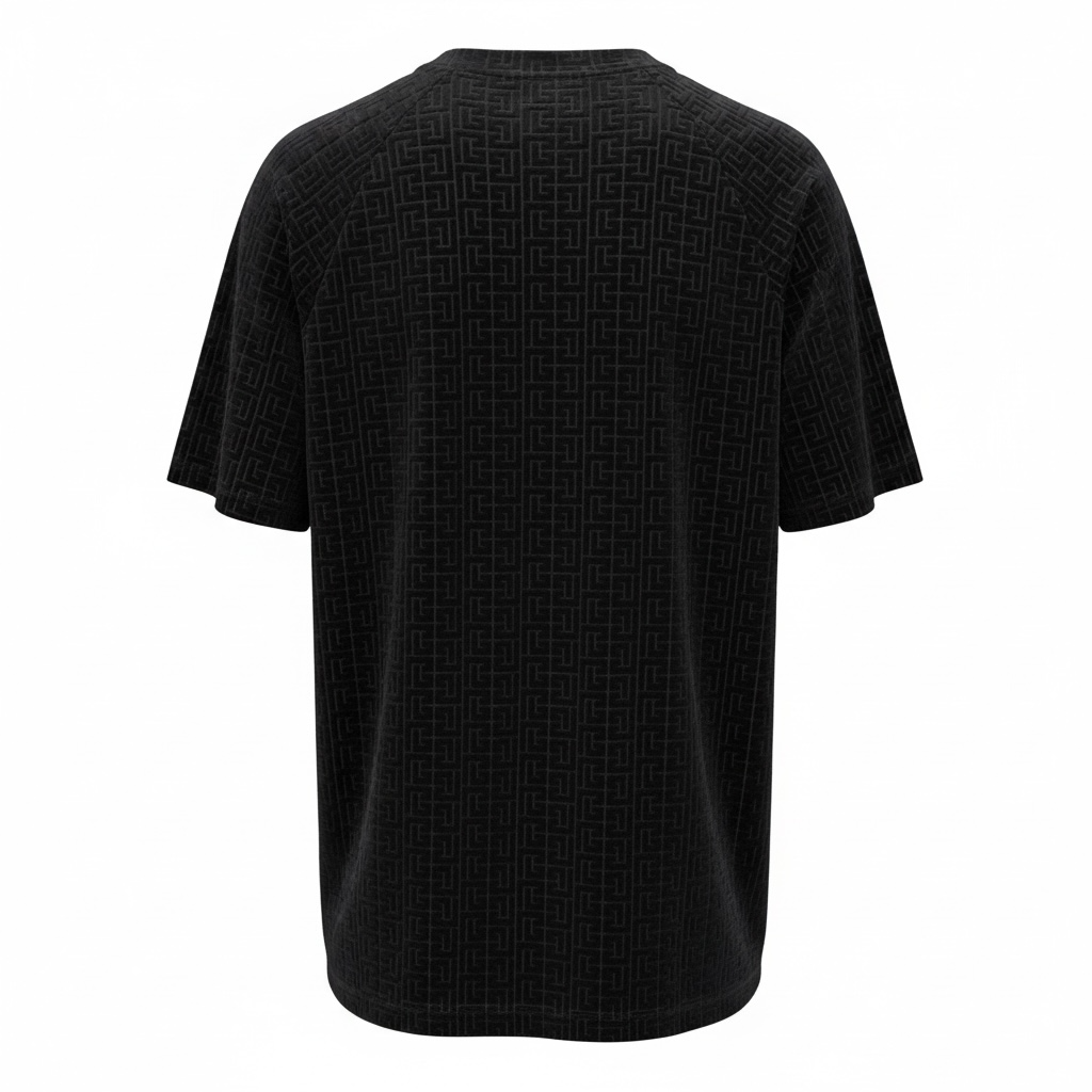 Balmain Black Monogram T-Shirt Menâ€™s Designer Luxury Logo Tee Short Sleeve Size Large