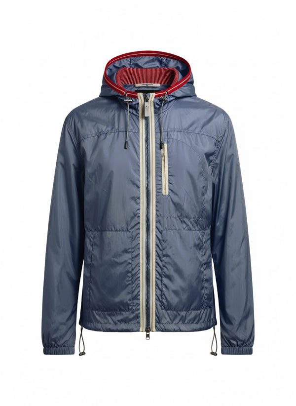 Givenchy Lightweight Hooded Windbreaker Jacket Navy Blue Size 50