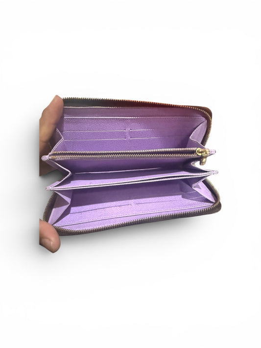 Louis Vuitton Limited Edition Damier Ebene Groom Zippy Wallet Violet Interior