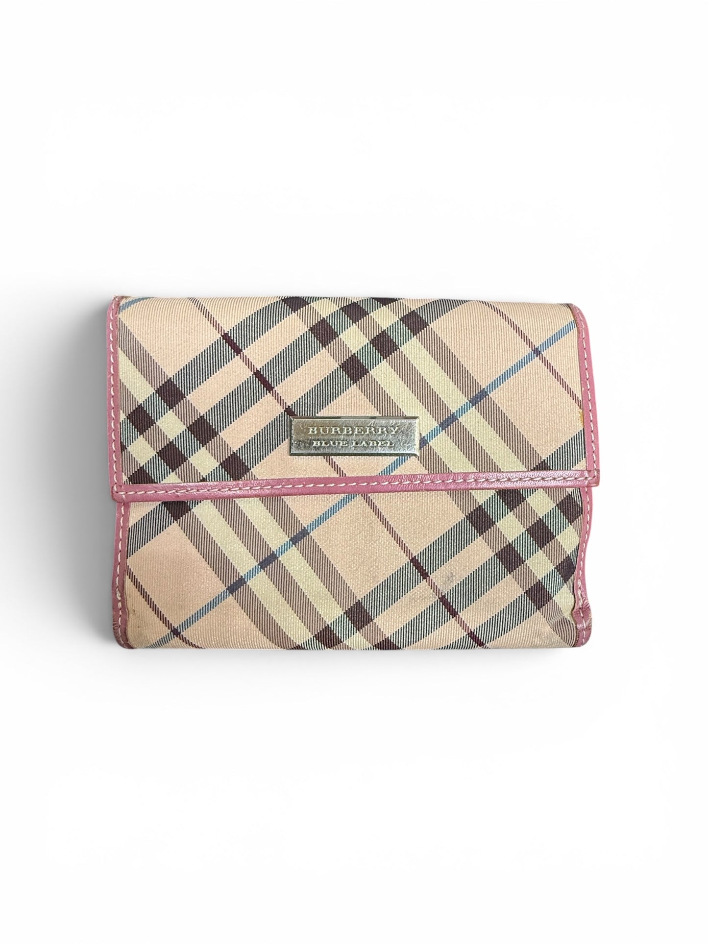 Burberry Nova Check Compact Wallet Pink Trim