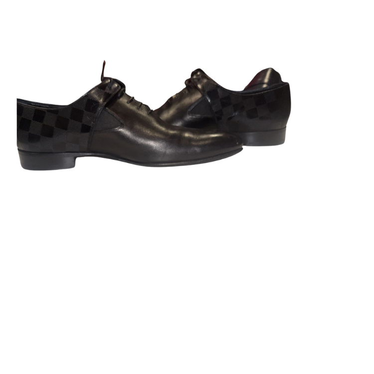 Louis Vuitton Damier Infini Black Leather Dress Shoes Size 9 Men's