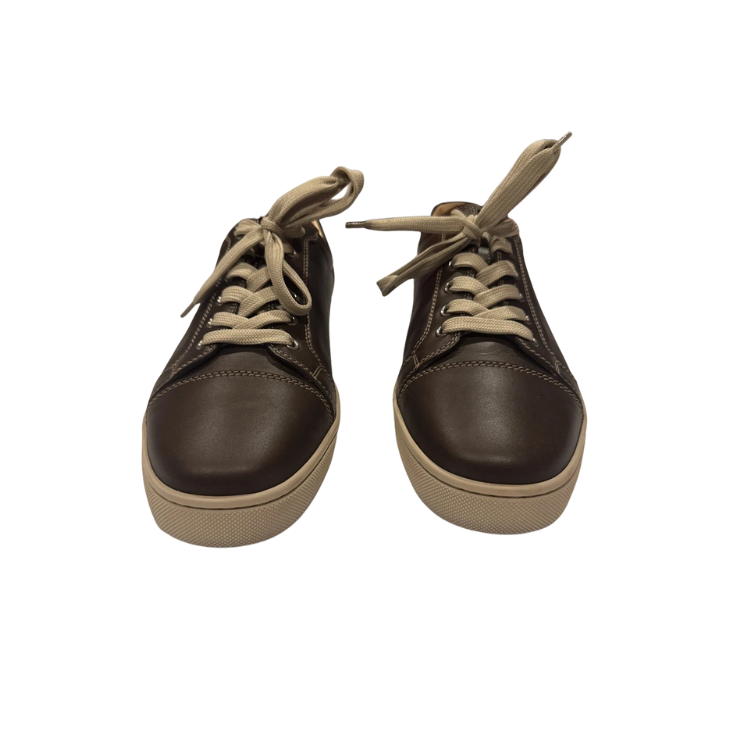 Christian Louboutin Louis Junior Brown Calf Leather Low-Top Sneakers Size 43.5