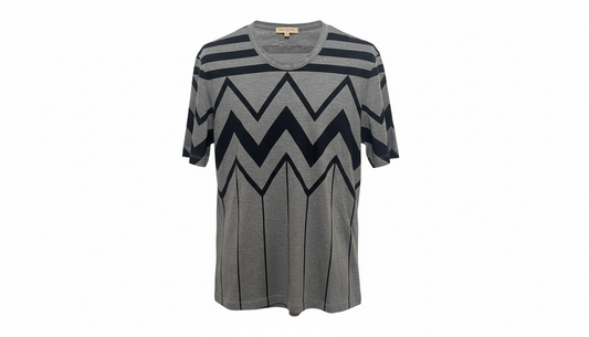 Louis Vuitton Grey Zigzag Graphic T-Shirt LV Pattern Tee Men’s
