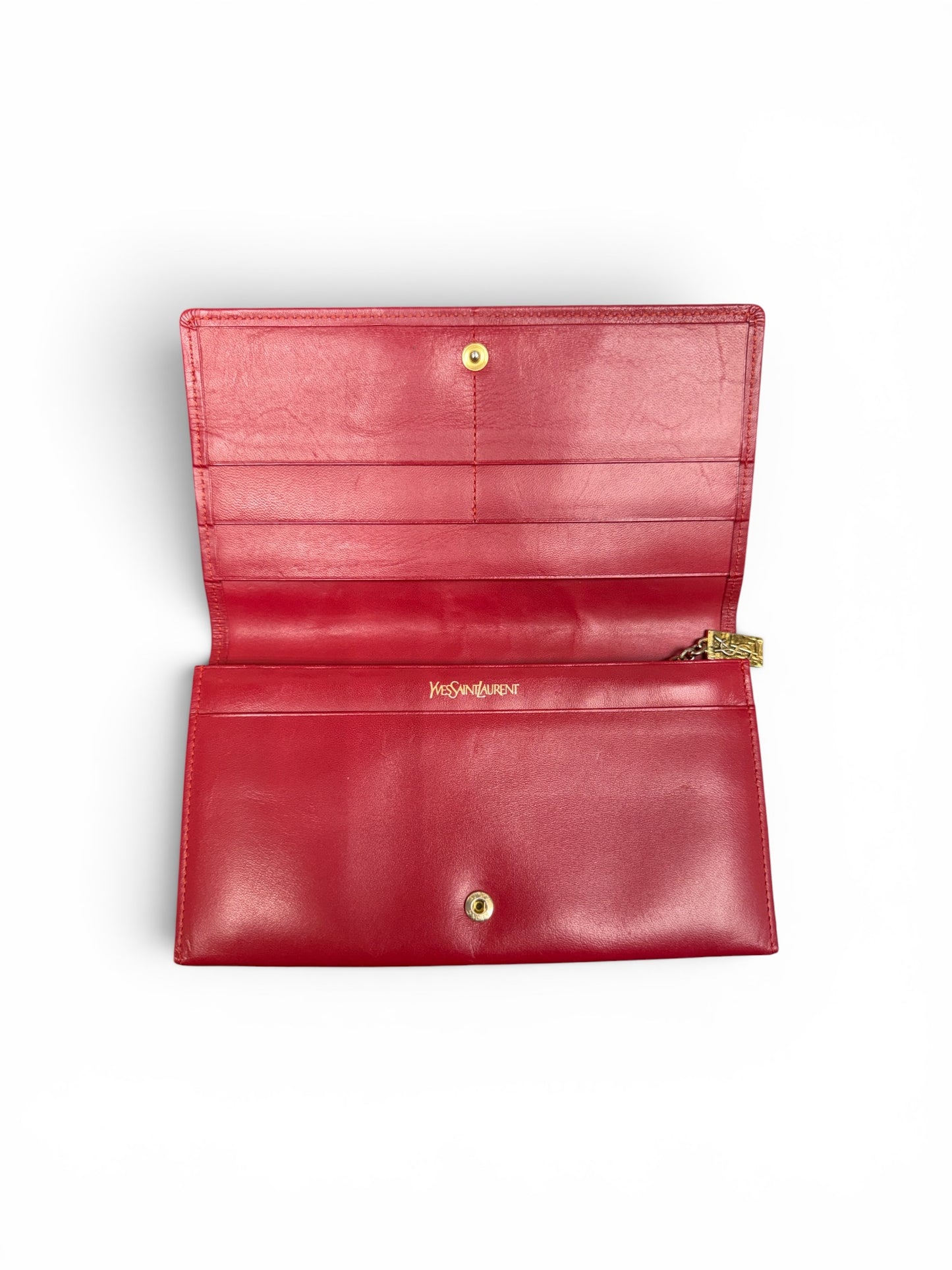 Yves Saint Laurent Vintage Patchwork Leather Continental Wallet Multicolor