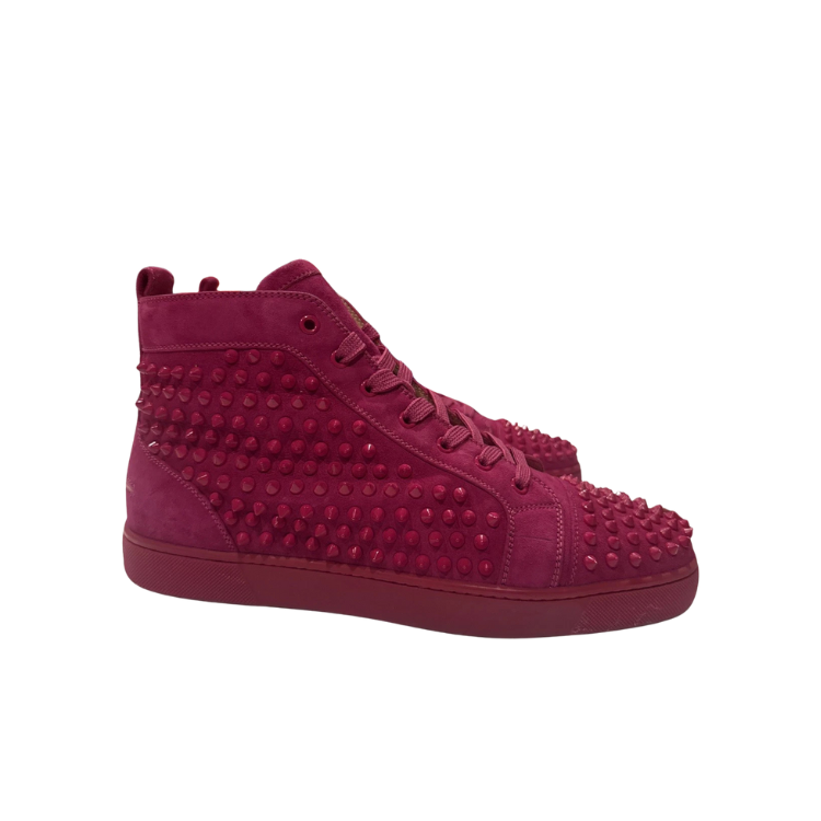 Christian Louboutin Lou Spikes high-top sneakers in a fuchsia Size 43.5 (10.5)