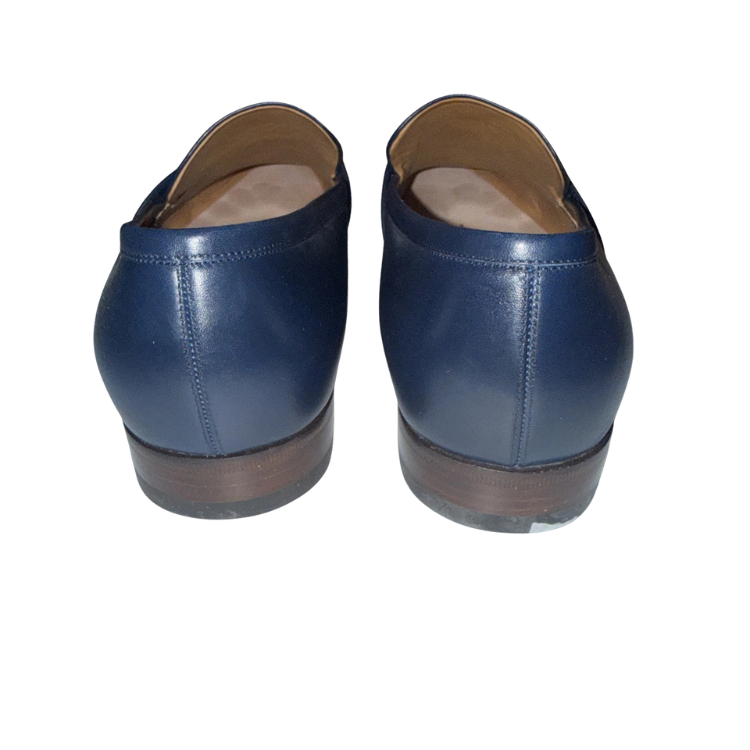 Gucci Men's Dark Blue Leather Loafers Size 9