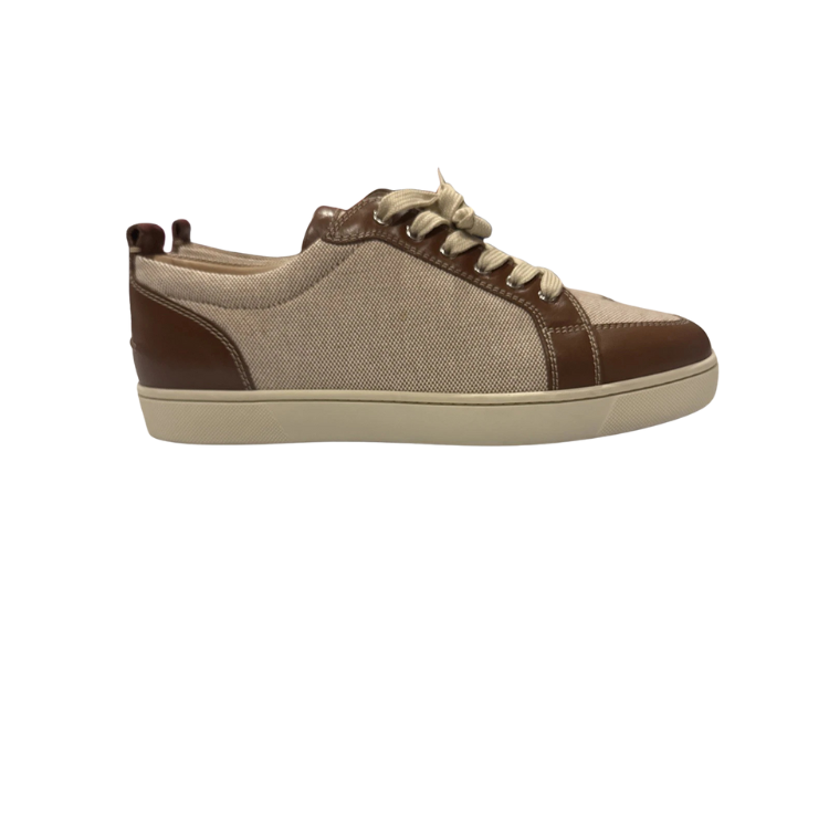 Christian Louboutin Rantulow Brown Woven Leather Sneakers Size 43.5