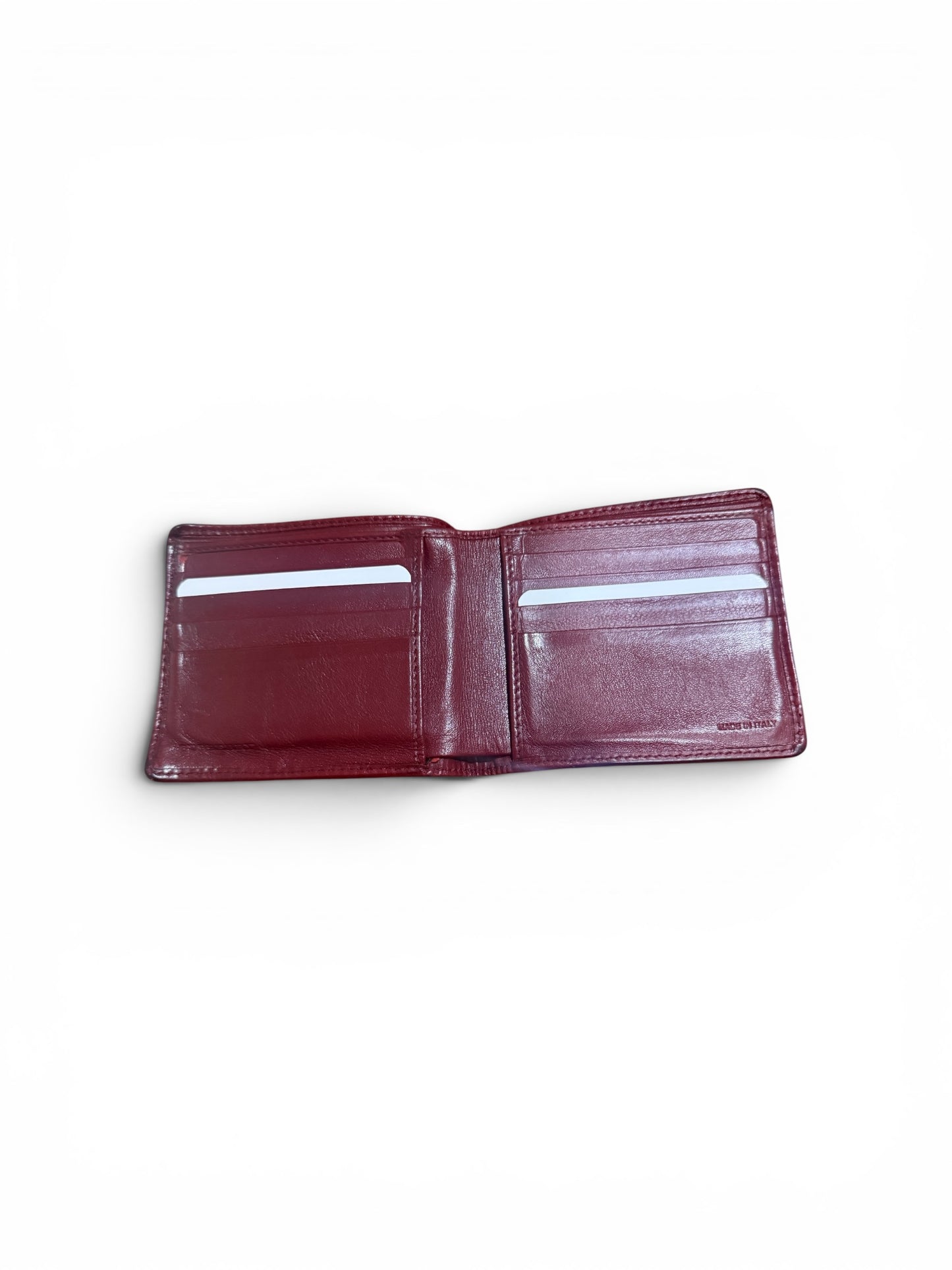 Burberry Debossed Logo Leather Bi-Fold Wallet Burgundy Red