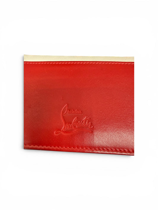 Christian Louboutin Kios Multicolor Rainbow Spikes Leather Card Holder Wallet