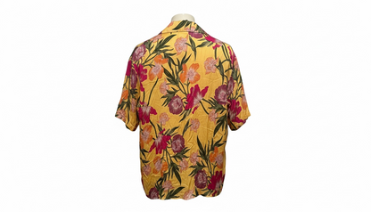 Garçons Infidèles Yellow Floral Button-Up Shirt Men’s Designer Short Sleeve