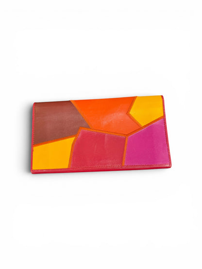 Yves Saint Laurent Vintage Patchwork Leather Continental Wallet Multicolor