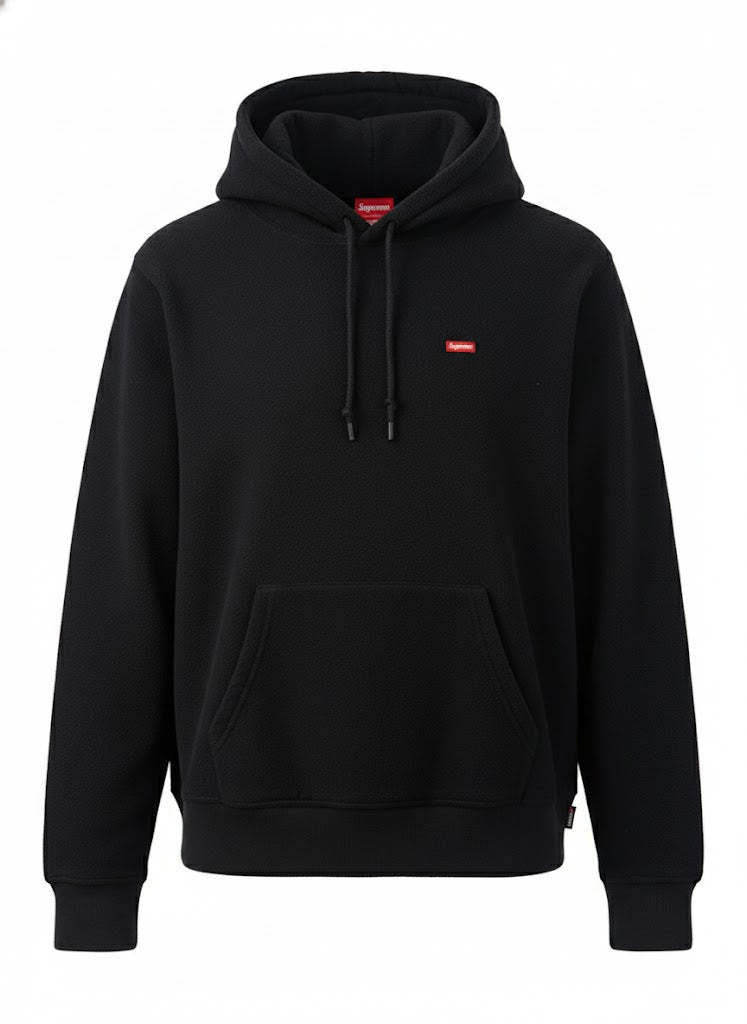Supreme Small Box Logo Pullover Hoodie Black Sweatshirt Size M
