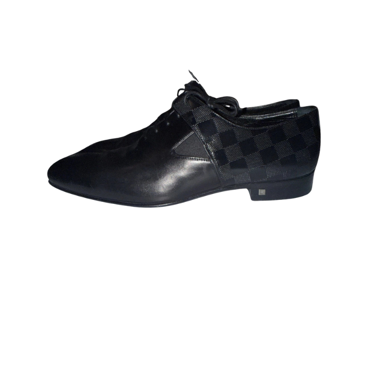 Louis Vuitton Damier Infini Black Leather Dress Shoes Size 9 Men's