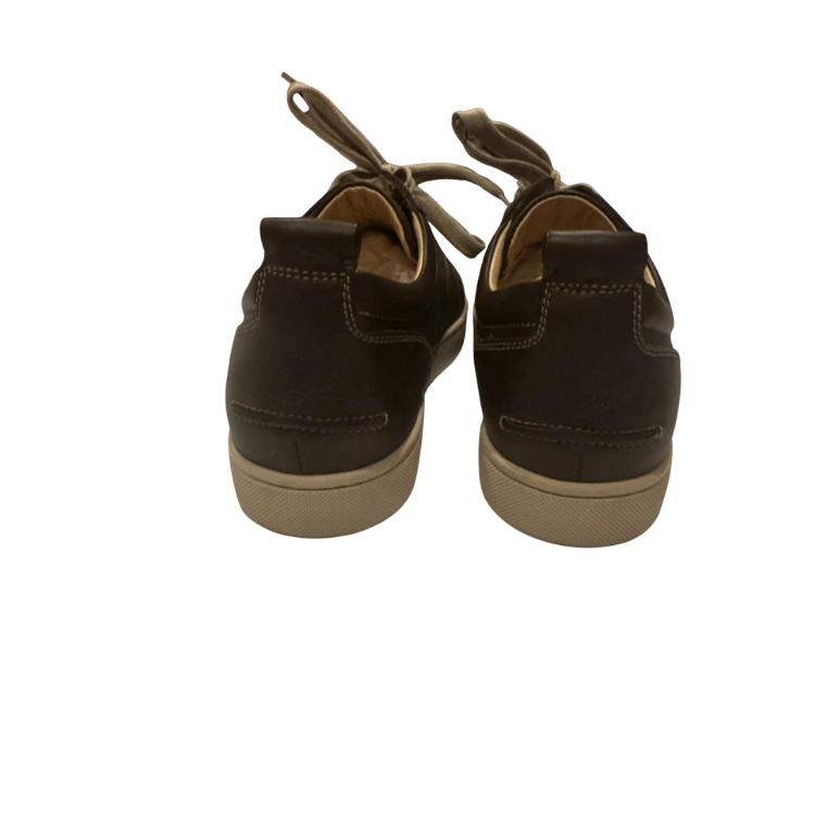 Christian Louboutin Louis Junior Brown Calf Leather Low-Top Sneakers Size 43.5