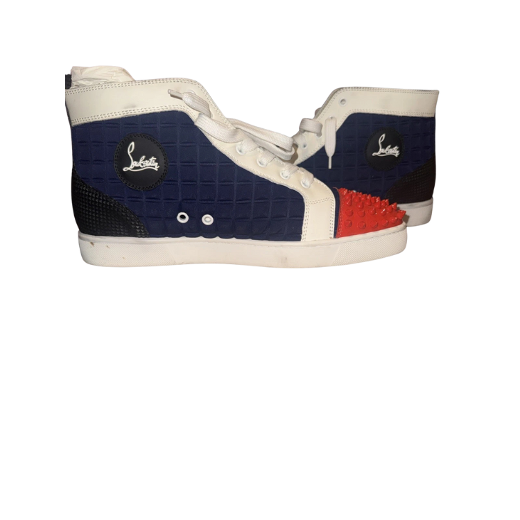 Christian Louboutin Lou Spikes Multicolor High-Top Sneakers Size 43.5
