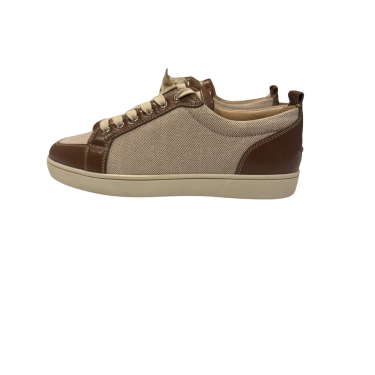Christian Louboutin Rantulow Brown Woven Leather Sneakers Size 43.5