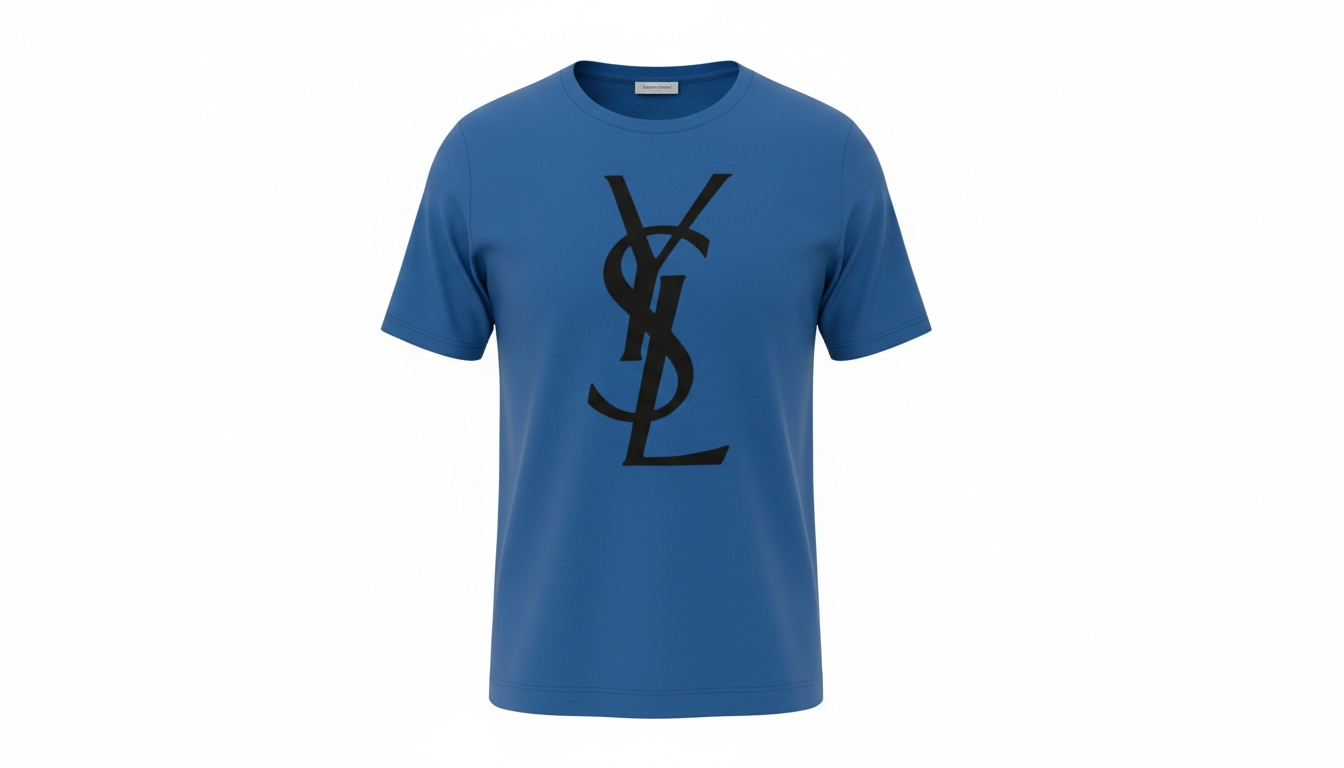 Saint Laurent YSL Logo T-Shirt Blue Black Monogram Tee Men’s XXL