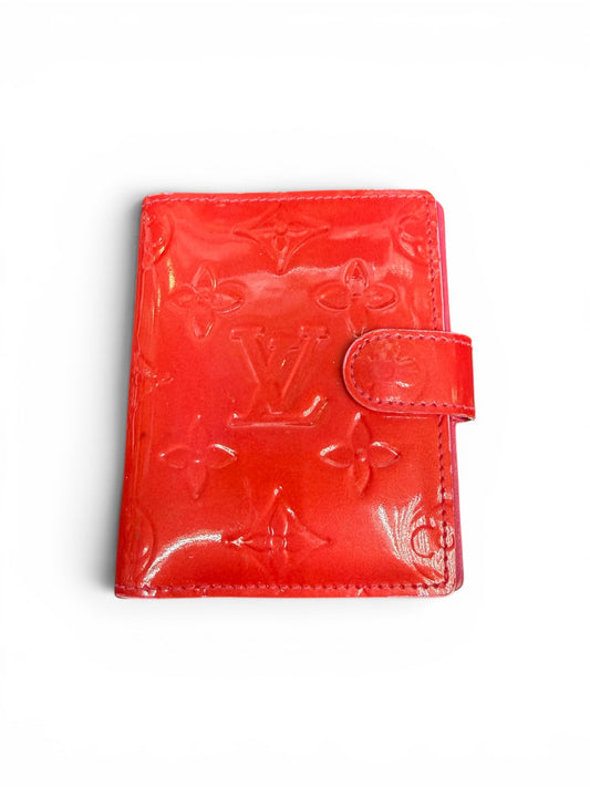 Louis Vuitton Monogram Vernis Small Ring Agenda Cover Pink Patent Leather