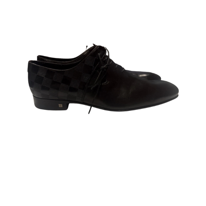 Louis Vuitton Damier Infini Black Leather Dress Shoes Size 9 Men's