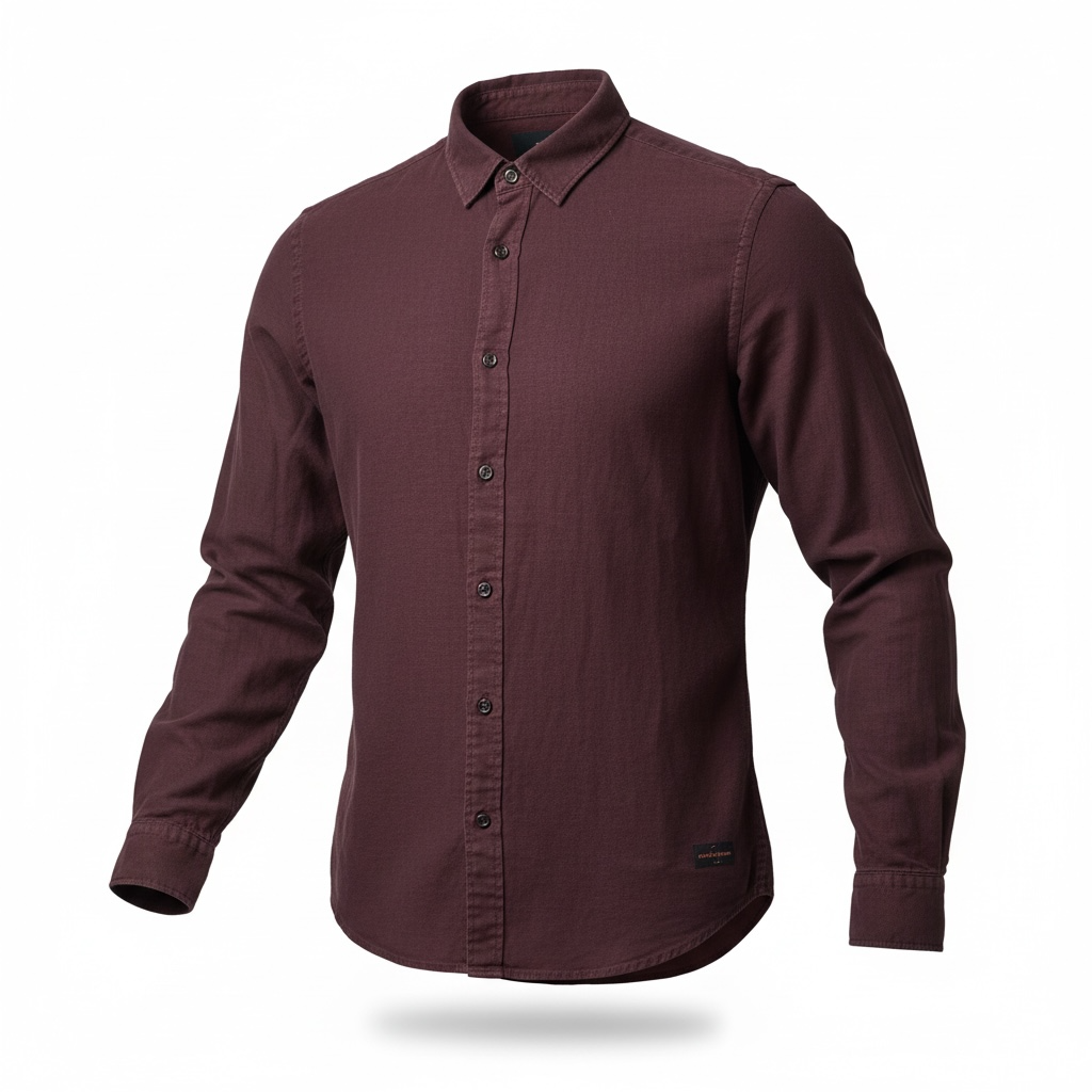 Scotch & Soda Burgundy Button-Up Shirt Men’s Long Sleeve Designer Shirt NEW Size Medium