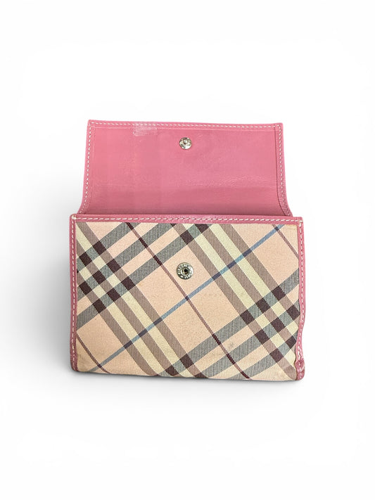 Burberry Nova Check Compact Wallet Pink Trim