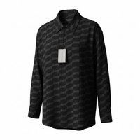 Balenciaga Black Monogram Button-Up Shirt Men’s Designer Long Sleeve NEW Size 38
