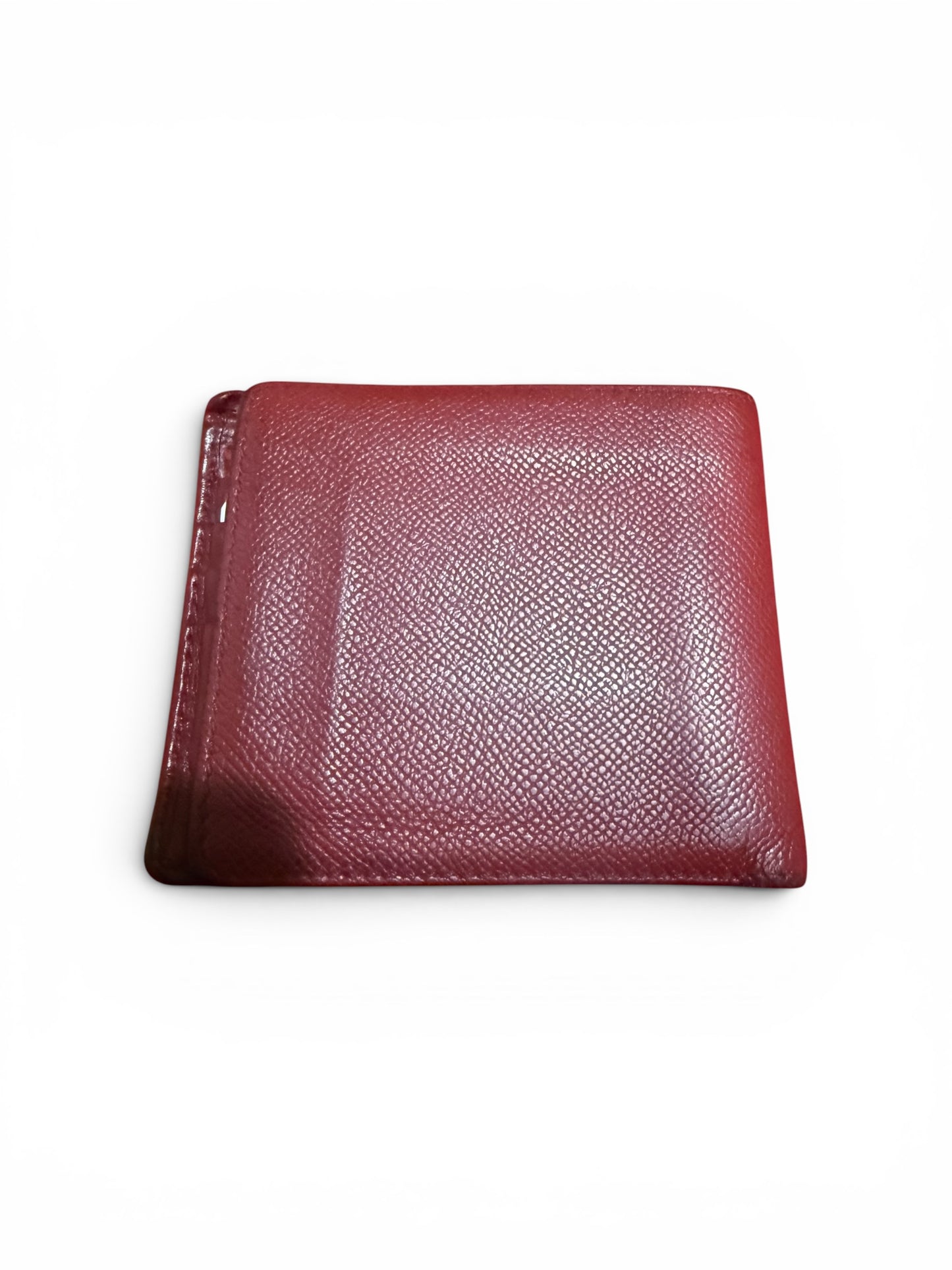 Burberry Debossed Logo Leather Bi-Fold Wallet Burgundy Red