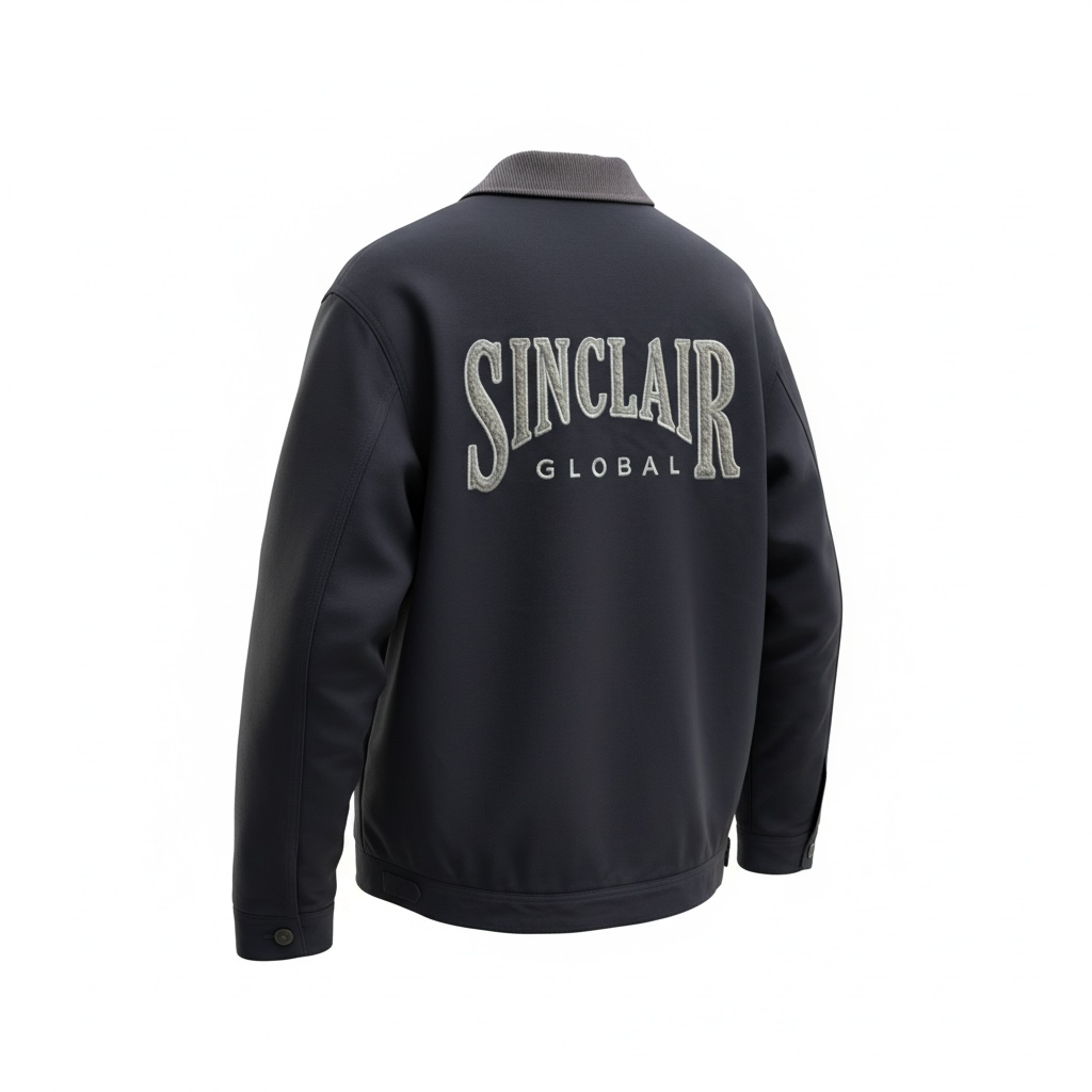Sinclair Navy Work Jacket Men’s Full Zip Utility Fleece Lined Size Medium