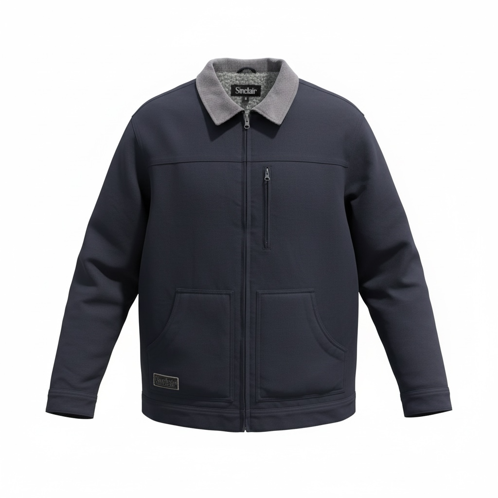 Sinclair Navy Work Jacket Men’s Full Zip Utility Fleece Lined Size Medium