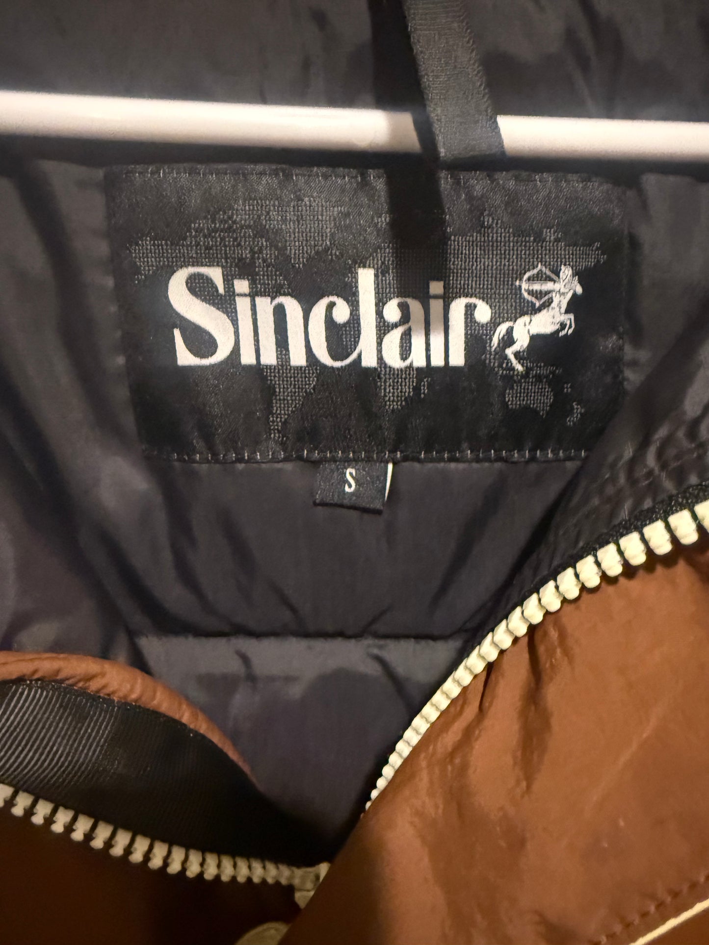 Sinclair Brown Puffer Jacket Men’s Winter Coat Full Zip Insulated Size Small