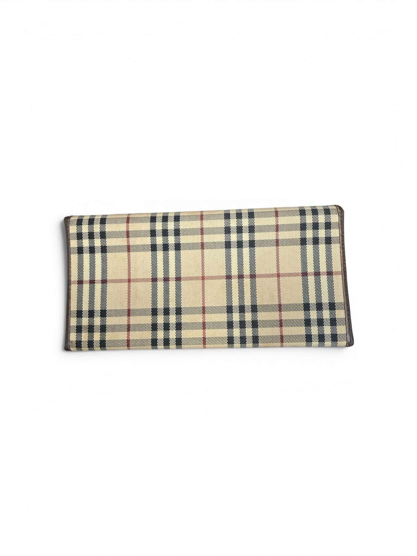 Burberry Nova Check Continental Flap Wallet Brown Trim