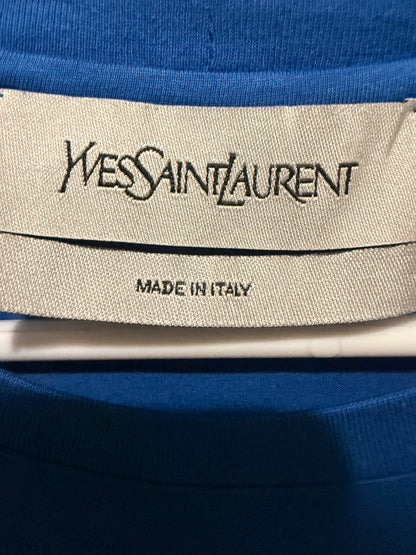 Saint Laurent YSL Logo T-Shirt Blue Black Monogram Tee Men’s XXL