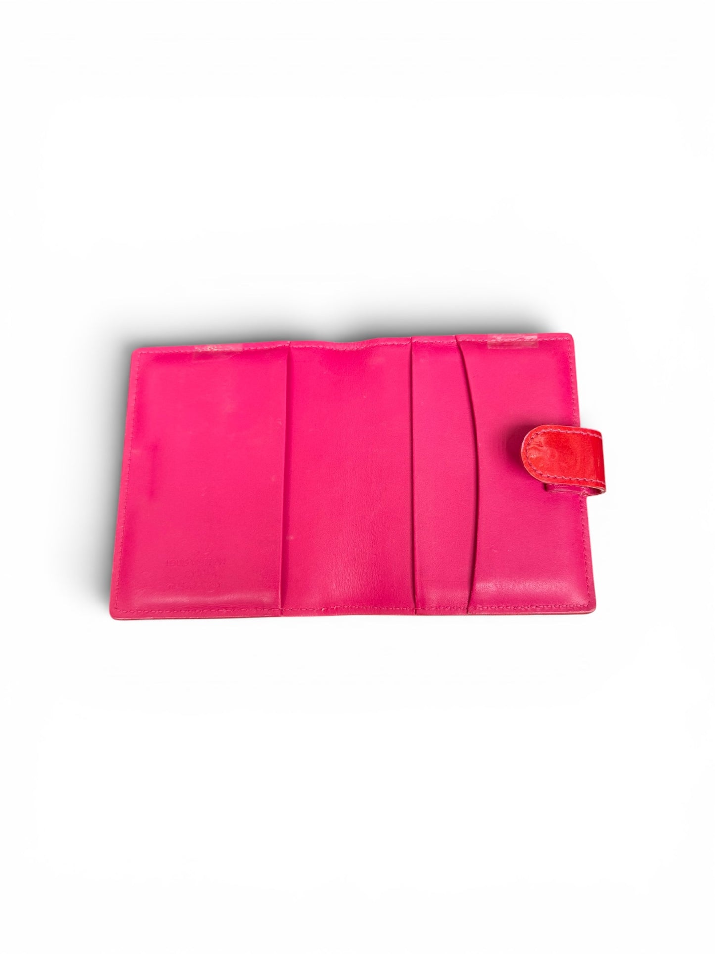 Louis Vuitton Monogram Vernis Small Ring Agenda Cover Pink Patent Leather