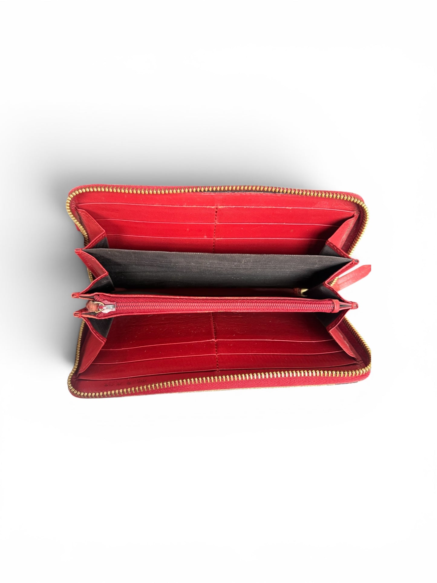 Gucci Limited Edition GG Supreme Rainbow LOVE Zippy Wallet Red Trim