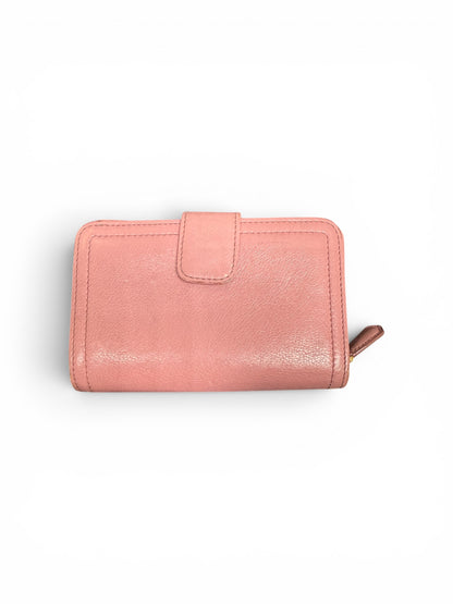 Prada Vitello Move Medium Compact Zip Around Wallet Pink