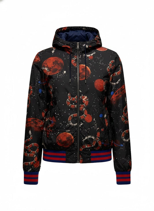 Gucci Space Snake Zip Hoodie Jacket – Black Multi