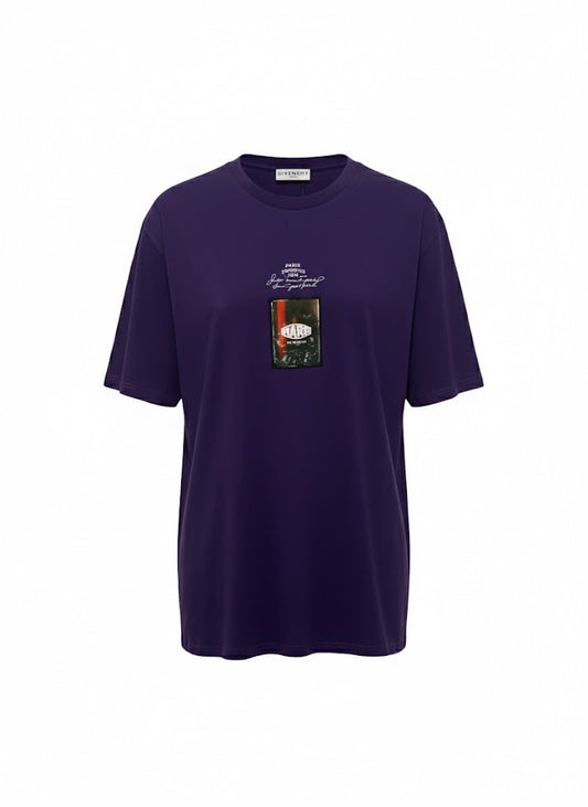 ￼ Givenchy “Rare” Patch Oversized T-Shirt – Purple