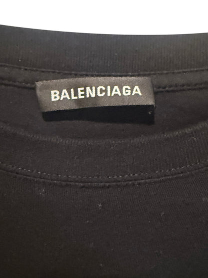 Balenciaga BB Logo Oversized T-Shirt Black Yellow