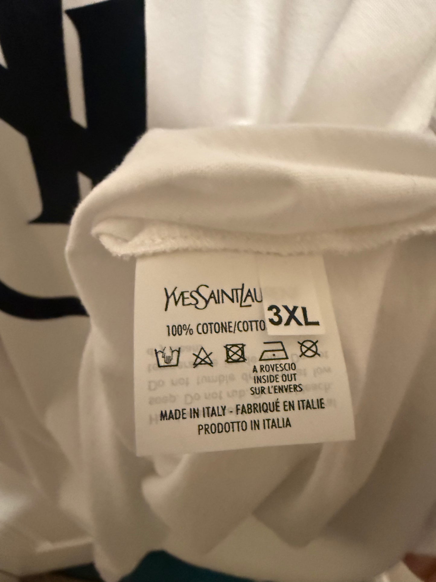 Saint Laurent YSL Logo T-Shirt White Black Monogram Tee Men’s 3XL (XXXL)