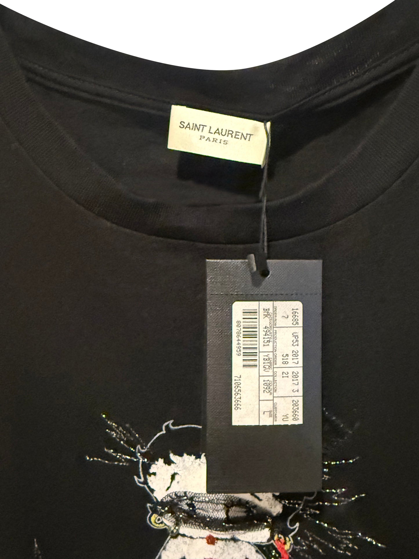 Saint Laurent Paris Betty Boop Graphic T-Shirt â€“ Black