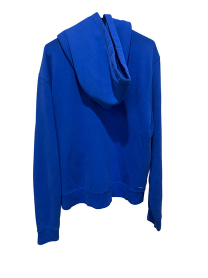 AMIRI Blue Logo Pullover Hoodie Core Branding Cotton Sweatshirt Size L