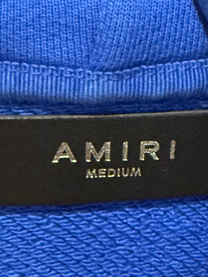AMIRI Blue Logo Pullover Hoodie Core Branding Cotton Sweatshirt Size L