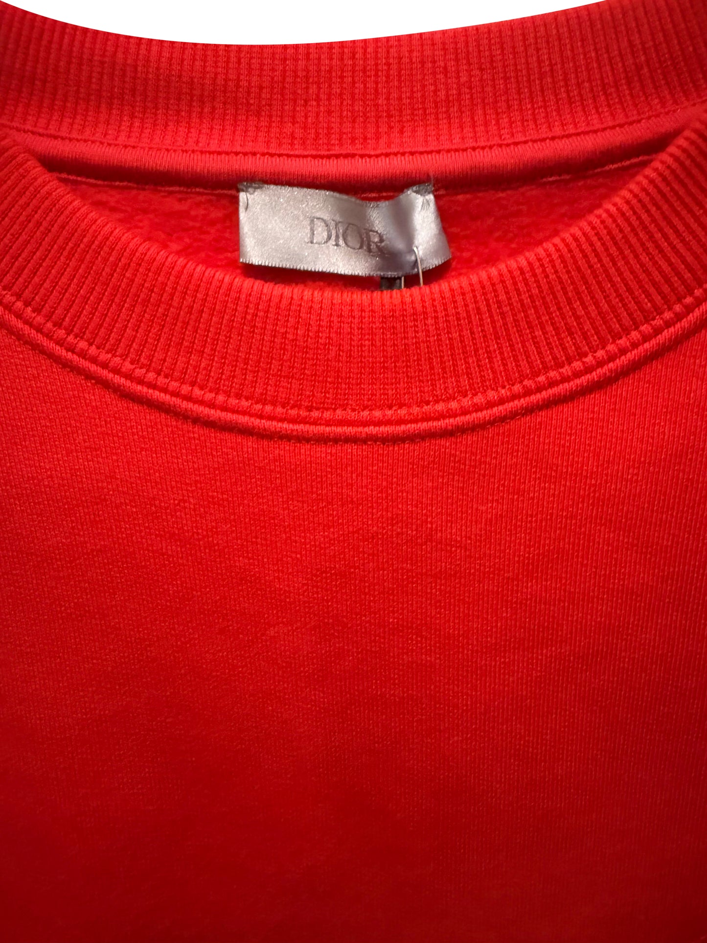 Dior CD Embroidered Crewneck Sweatshirt Red Size Large